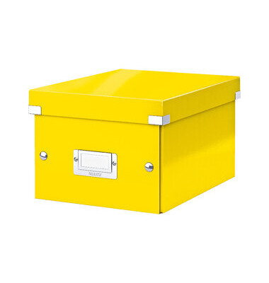 Aufbewahrungsbox Click & Store WOW 6043-00-16, A5 quer, gelb, innen 25x20x14,8cm (TxBxH), Graukarton mit PP-Folie laminiert