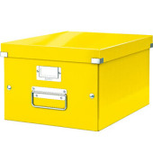 Aufbewahrungsbox Click & Store WOW 6044-00-16, A4 quer, gelb, innen 33,5x26,5x18,8cm (TxBxH), Graukarton mit PP-Folie laminiert