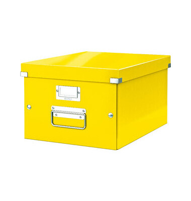 Aufbewahrungsbox Click & Store WOW 6044-00-16, A4 quer, gelb, innen 33,5x26,5x18,8cm (TxBxH), Graukarton mit PP-Folie laminiert