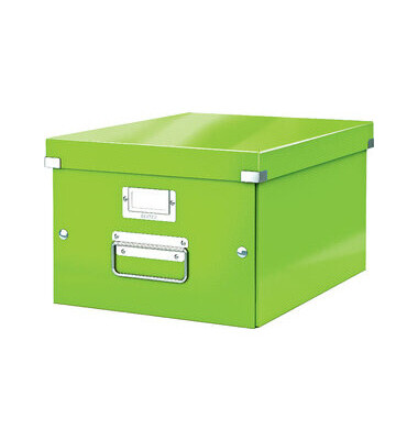 Aufbewahrungsbox Click & Store WOW 6044-00-54, A4 quer, gr&uuml;n, innen 33,5x26,5x18,8cm (TxBxH), Graukarton mit PP-Folie laminiert
