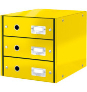 Schubladenbox Click & Store WOW, mit 3 Schubladen, A4, gelb