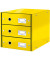 Schubladenbox Click & Store WOW, mit 3 Schubladen, A4, gelb