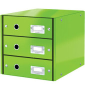Schubladenbox Click & Store WOW, mit 3 Schubladen, A4, grün