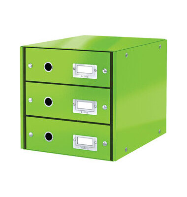 Schubladenbox Click & Store WOW, mit 3 Schubladen, A4, grün Schubladenbox Click & Store WOW, mit 3 Schubladen, A4, grün