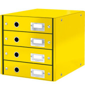 Schubladenbox Click & Store WOW, mit 4 Schubladen, A4, gelb