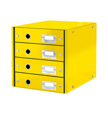Schubladenbox Click & Store WOW, mit 4 Schubladen, A4, gelb Schubladenbox Click & Store WOW, mit 4 Schubladen, A4, gelb