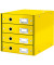 Schubladenbox Click & Store WOW, mit 4 Schubladen, A4, gelb