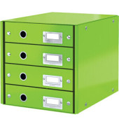 Schubladenbox Click & Store WOW, mit 4 Schubladen, A4, grün