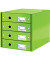 Schubladenbox Click & Store WOW, mit 4 Schubladen, A4, grün