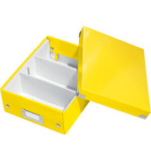 Aufbewahrungsbox Click & Store WOW 6057-00-16, 4,5 Liter mit Deckel, für A5, außen 282x220x100mm, Karton gelb