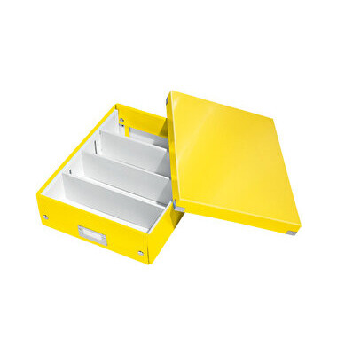 Aufbewahrungsbox Click & Store WOW 6058-00-16, 8 Liter mit Deckel, für A4, außen 370x281x100mm, Karton gelb