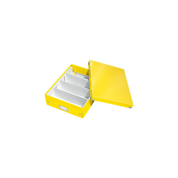 4002432122448 - Aufbewahrungsbox Click & Store WOW 6058-00-16 8 Liter mit Deckel für A4 außen 370x281x100mm Karton gelb 4002432122448 Leitz