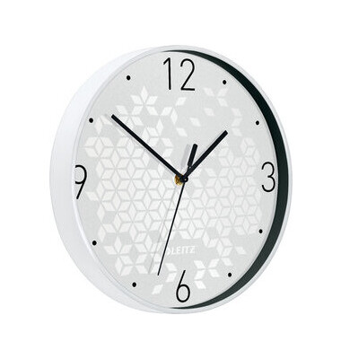 Wanduhr WOW, Ø: 29 cm, Kunststoff, weiß/schwarz, Ziffernblatt