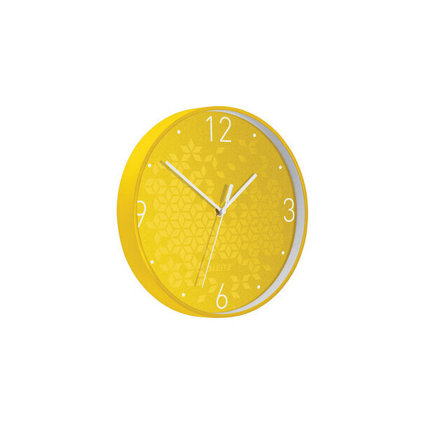 4002432122936 - Wanduhr WOW Ø 29 cm Kunststoff gelb weiß Ziffernblatt 4002432122936 Leitz