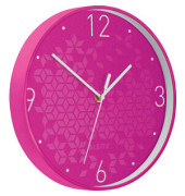 Wanduhr WOW, Ø: 29 cm, Kunststoff, pink/weiß, Ziffernblatt