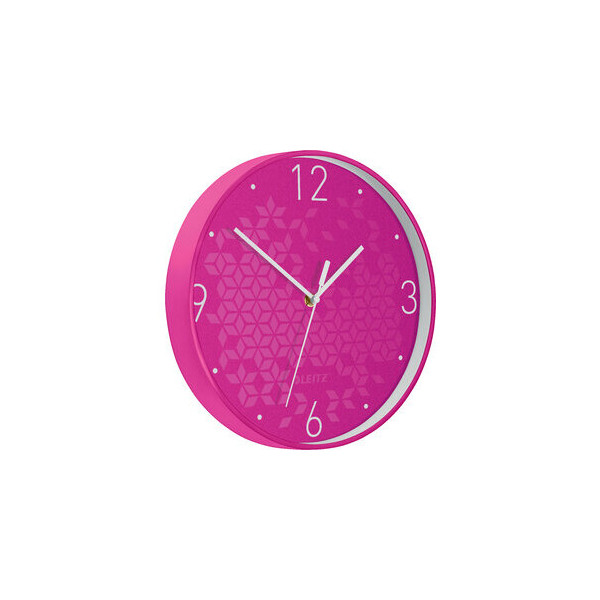 4002432122943 - Wanduhr WOW Ø 29 cm Kunststoff pink weiß Ziffernblatt 4002432122943 Leitz
