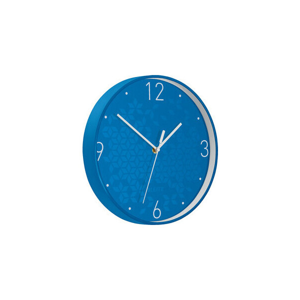 4002432122950 - Wanduhr WOW Ø 29 cm Kunststoff blau weiß Ziffernblatt 4002432122950 Leitz