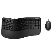 Tastatur-/Mausset Ergonomic, ergonomisch, QWERTZ, USB, schwarz
