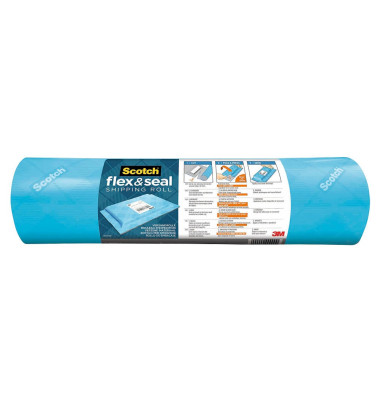 Luftpolsterfolie FS-1510 Flex & Seal kleinnoppig Polyethylen blau/grau 38cm x 3m 