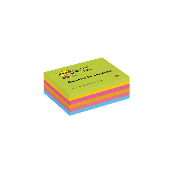 4054596856677 - Haftnotizen 8645-6SS-EU Super Sticky Meeting Notes 203x152mm limonengrün ultragelb powerpink vitalorange guavapink paradisebl 6 Stück