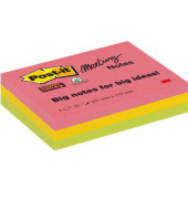 Haftnotizen 8670-3SS-EU, Super Sticky Meeting Notes, 203x152mm, farbig sortiert (guavapink/ultragelb/limonengr&uuml;n), rechteckig