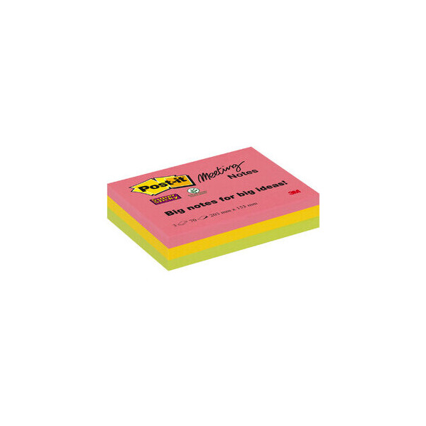 4054596856646 - Haftnotizen 8670-3SS-EU Super Sticky Meeting Notes 203x152mm guavapink ultragelb limonengrün rechteckig 4054596856646 Post-i 3 Stück