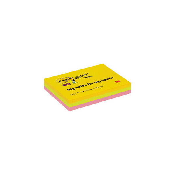 4054596856707 - Post-it® Super Sticky Notes im Großformat 6445-3SS-EU Verschiedene Farben 152 mm x 101 mm 45 Blatt Block 3 Blöcke Packung 100% PEFC