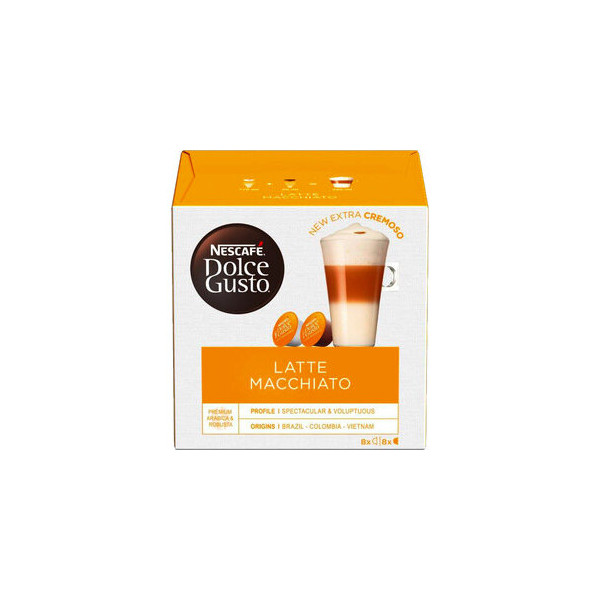 Nescafe Kaffeekapseln Dolce Gusto Latte Macchiato 4301613002, 16 Stück, Kapseln im Portionskarton 7613037491173 Nescafe 16 Stück