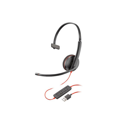 Headset, Blackwire C3210, Kopfbügel, Mono, USB A, 87 g, schwarz
