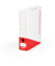 Archivbox A75 203303, weiß/rot, Wellpappe