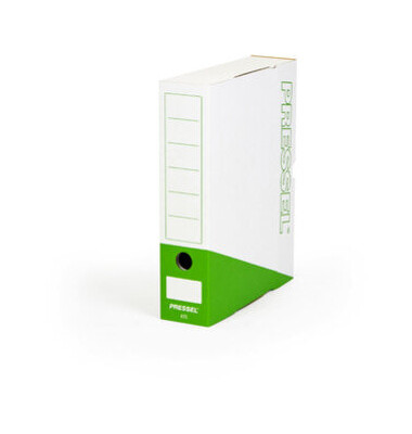 Archivbox, Steckverschluss, A4, 7,5x26x32cm, weiß/dunkelgrün