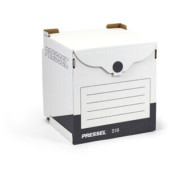 Archivbox S10, Wellpappe, Klettverschluss, 33x31x34cm, weiß/anthrazit