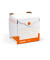 Archivbox S10, Wellpappe, Klettverschluss, 33x31x34cm, weiß/orange