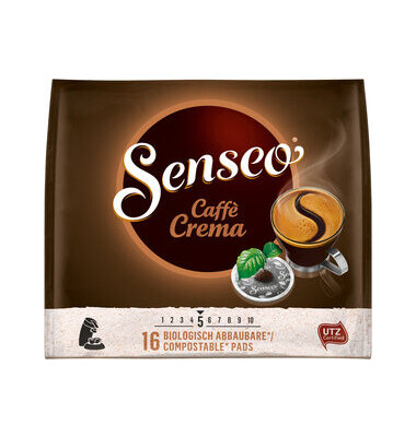 Kaffeepads Senseo Caffe Crema 4051962, 16 St&uuml;ck, Pads im Portionsbeutel