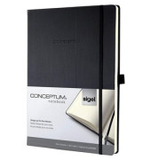 Notizbuch Conceptum CO108 schwarz A4 punktraster 80g 194 Seiten mit Gummiband paginiert