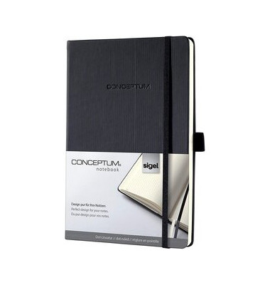Notizbuch Conceptum CO109 schwarz A5 punktraster 80g 194 Seiten mit Gummiband paginiert
