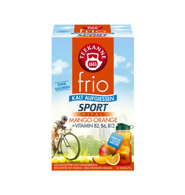Früchtetee frio SPORT, Vital Mango-Orange + Vitamin B2 / B6 / B12