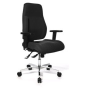 Bürostuhl P91, stoffbezogene Lehne, mit Armlehnen, Stoff, schwarz