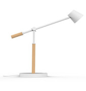 Tischleuchte VICKY, mit Tischfuß, LED, 9 W, mit Dimmer, weiß/buche