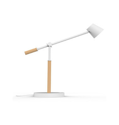Tischleuchte VICKY, mit Tischfuß, LED, 9 W, mit Dimmer, weiß/buche