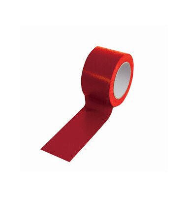 Warnband, PVC, selbstklebend, 75 mm x 33 m, rot
