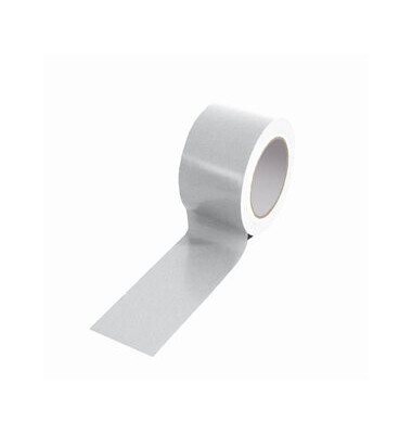 Warnband, PVC, selbstklebend, 75 mm x 33 m, weiß