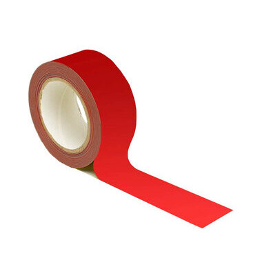 Warnband, PVC, selbstklebend, 50 mm x 33 m, rot