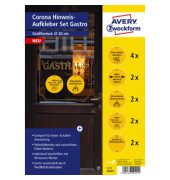 Schild, Corona-Hinweise Gastro, sk, permanent, Folie, rund, &Oslash;: 200 mm