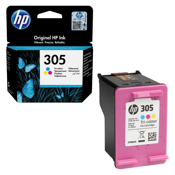 HP 305 Farbe, Original Druckerpatrone | Tinte für HP DeskJet serie 2700, 4100, HP Envy serie 6020, 6030, 6420, 6430, ~100 Seiten (3YM60AE)