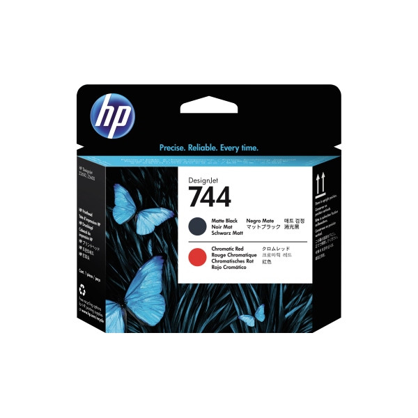 0725184104510 - Hewlett Packard - hp Printhead No 744 HP744 hp 744 Matt Black Schwarz & Red (F9J88A) (F9J88A)