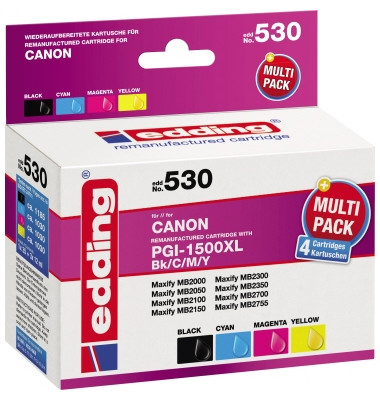 Tintenpatrone 18-530 wie Canon PGI-1500XL sw/c/m/y 4 St./Pa