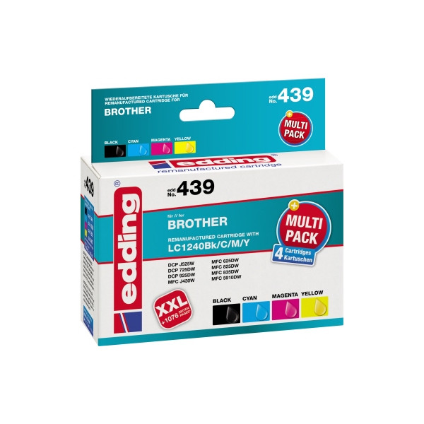 4043023159481 - Druckerpatrone ersetzt Brother LC-1240BK LC-1240C LC-1240M LC-1240Y Kompatibel Kombi-Pack Schwarz Cyan Magenta Gelb EDD-439 18-439