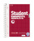 Collegeblock 10-6787201 Student Recycling, Lineatur 28 / kariert mit Rand innen/außen, A5, 70g, rot, 80 Blatt