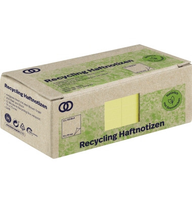 Haftnotizen 5872, oeco Recycling, 75x75mm, gelb, quadratisch
